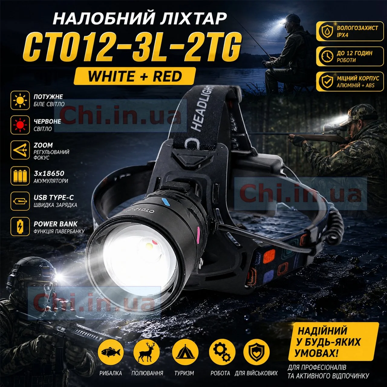 Флуоресцентный корпус фонаря NIGHT VISION CT012 свечение в темноте