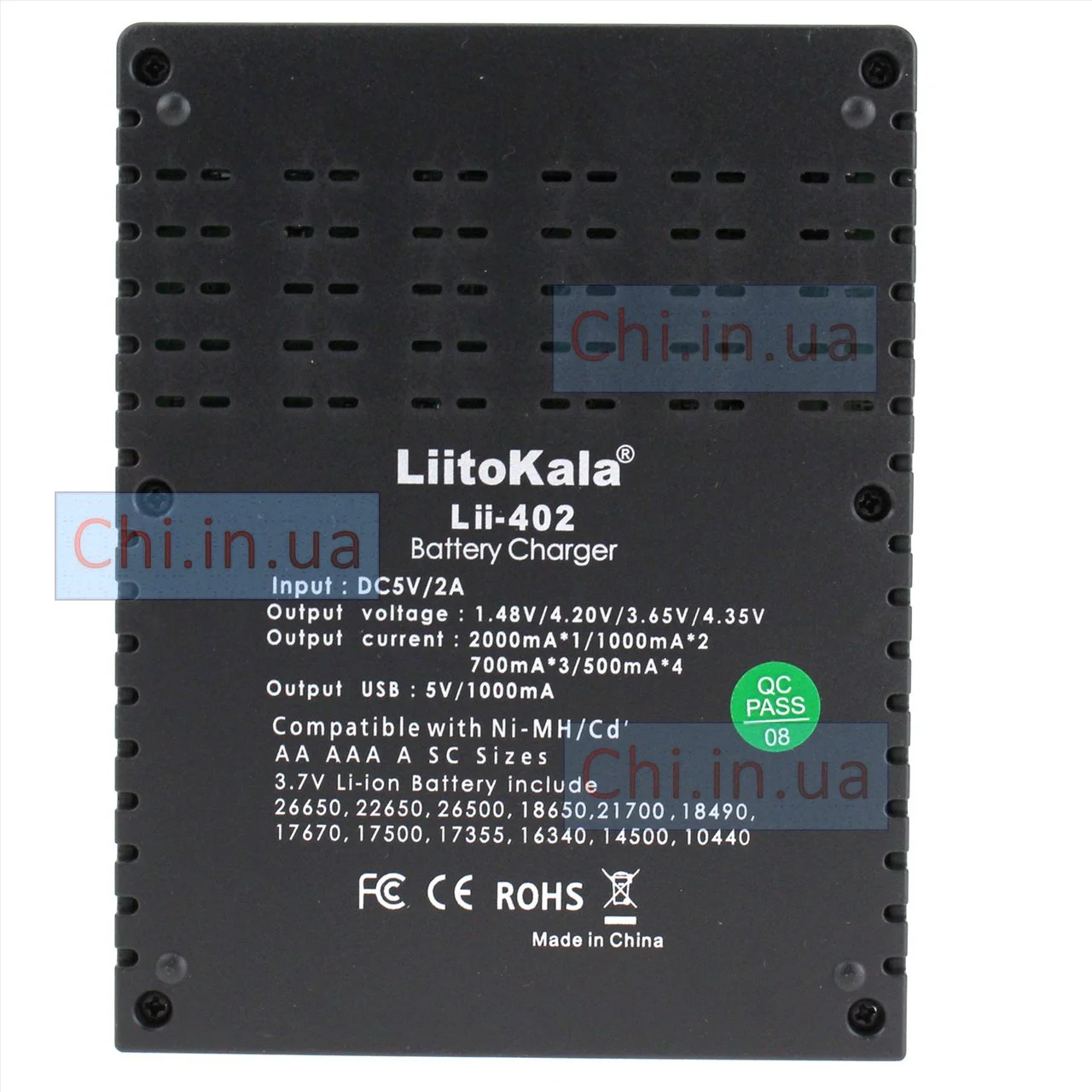 Режимы тока заряда LiitoKala Lii-402 0.5A 0.7A 1A 2A