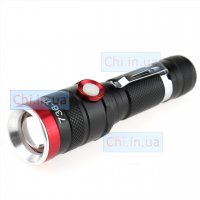 Ручной аккумуляторный фонарь 736-T6 с LED T6, 1 режим, Zoom, 1x18650 и зарядкой microUSB