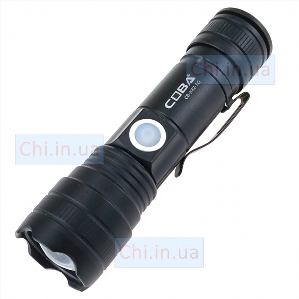 Ручний ліхтар COBA CB-K42-TG 1x18650 Type-C з магнітом і кліпсою