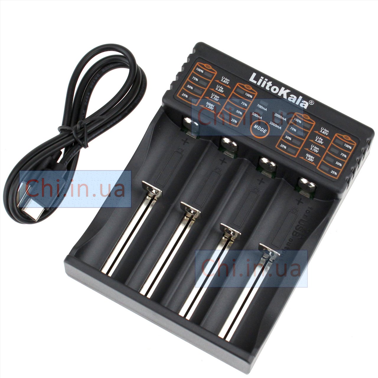 Зарядное устройство LiitoKala Lii-402 на 4 аккумулятора Li-ion, LiFePO4, Ni-MH/Ni-Cd, 0.5-2A, Power Bank